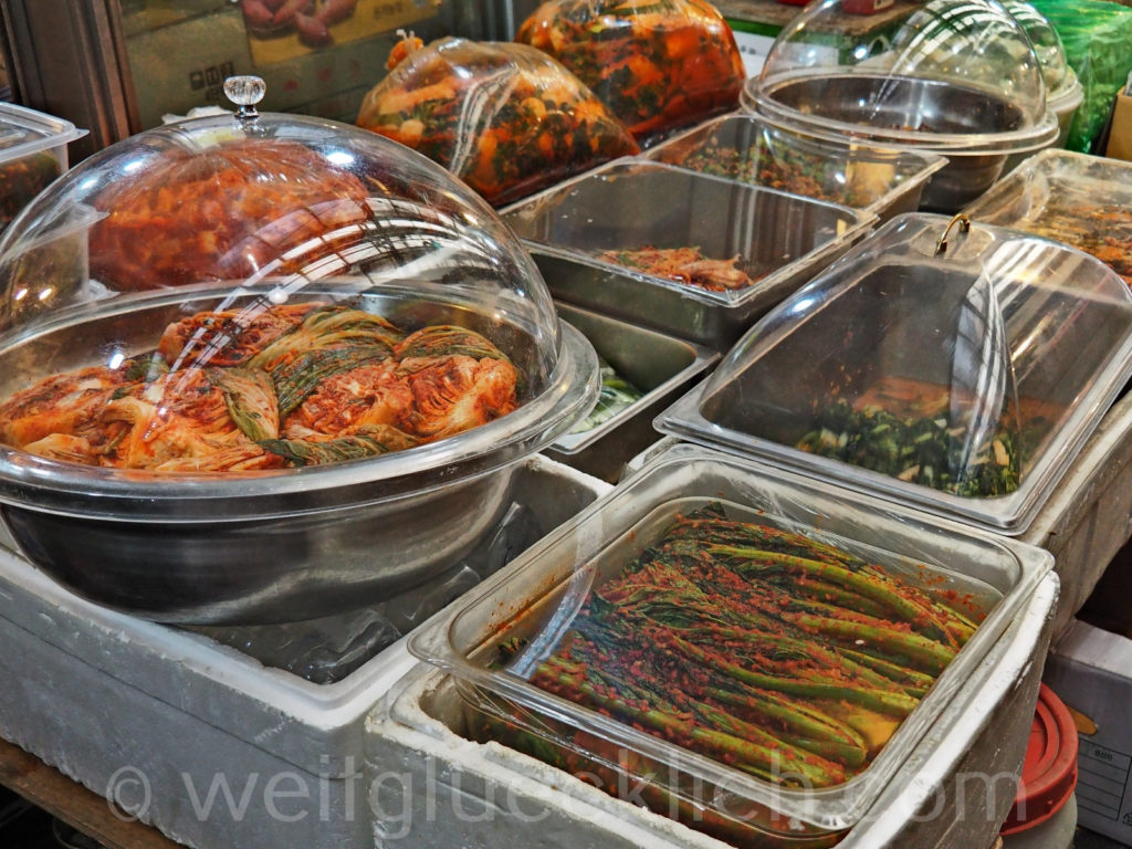 Weltreise 2020 Suedkorea Seoul Gwangjang Market Gemuese Kimchi