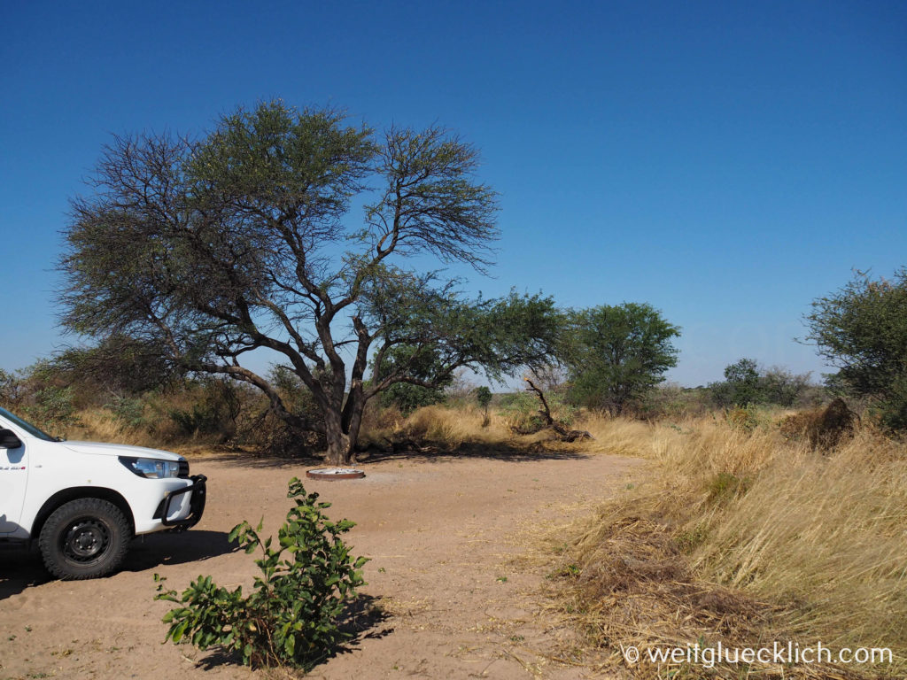 Weltreise 2021 Botswana Central Kalahari Game Reserve Campsite Motopi 3