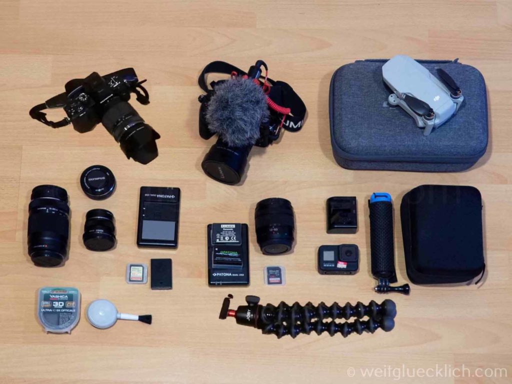 Weltreise Technik Packliste Kameras Drohne Actioncam