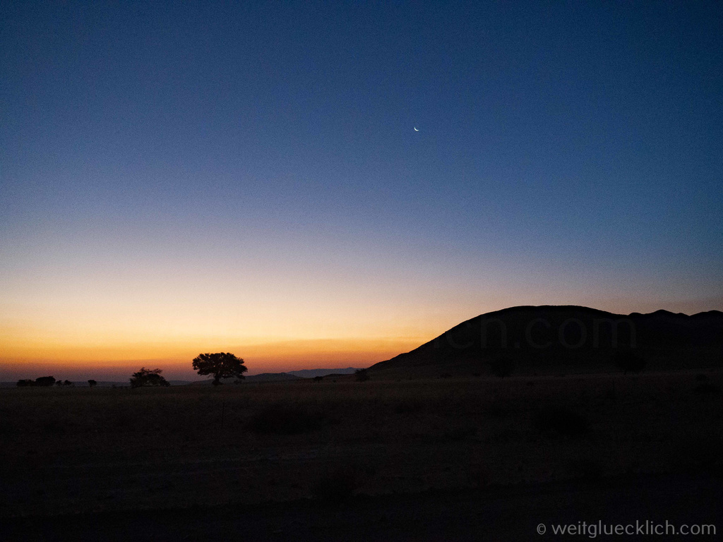 Weltreise 2021 Namibia schönste Straße D707 Sonnenuntergang