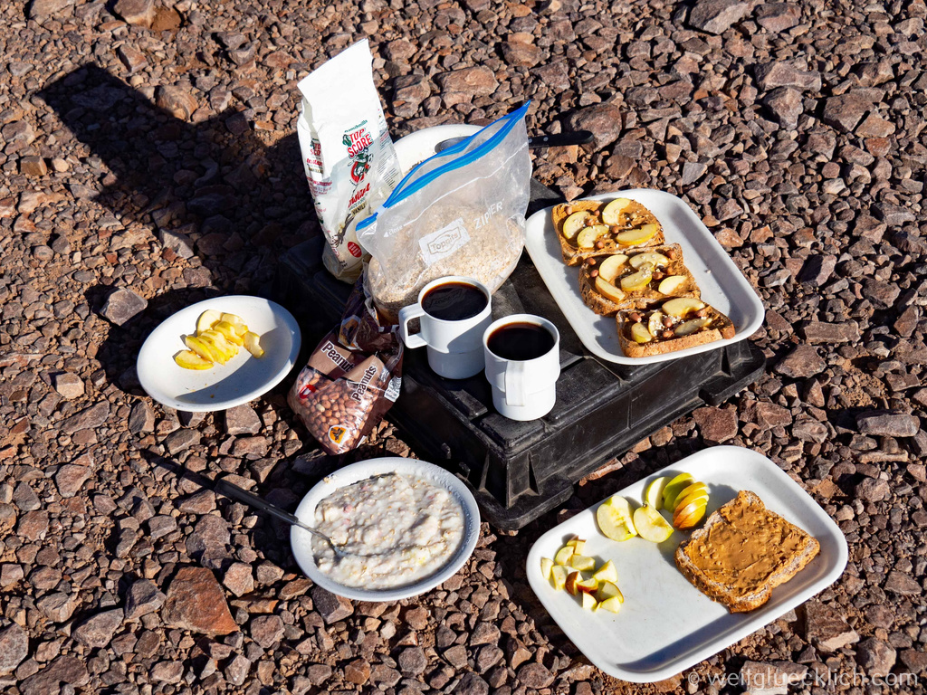 Weltreise 2021 Namibia Fish River Canyon Frühstück