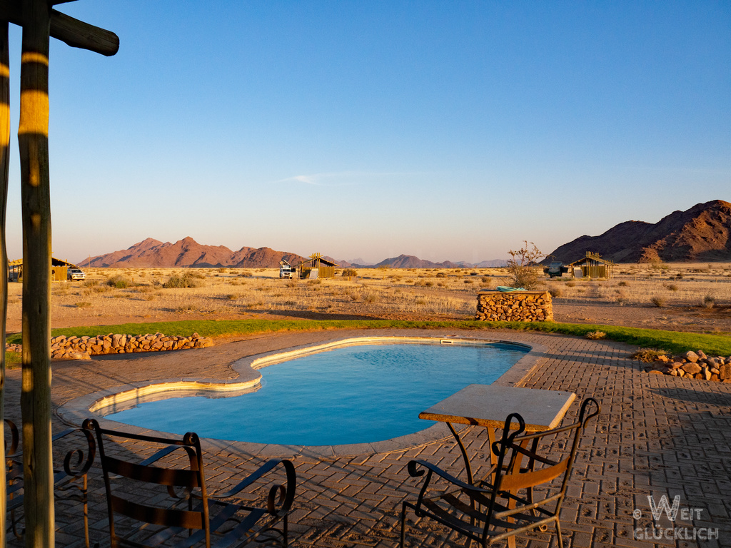 Weltreise 2021 Namibia Sossus Oasis Campsite Pool