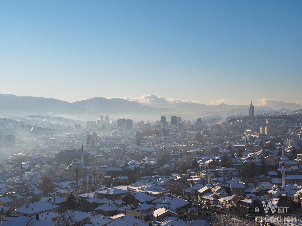 Weltreise 2021 Bosnien Herzegowina Sarajevo Aussicht Gelbe Bastion