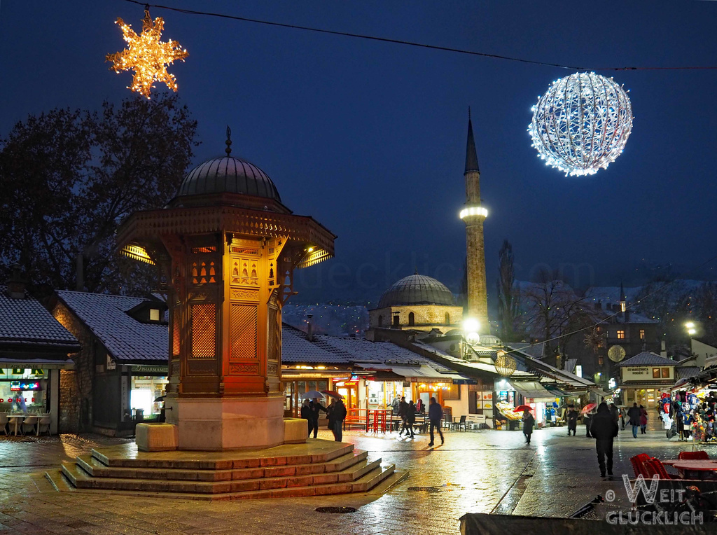 Weltreise 2021 Hauptstadt Sarajevo Bascarsija Platz