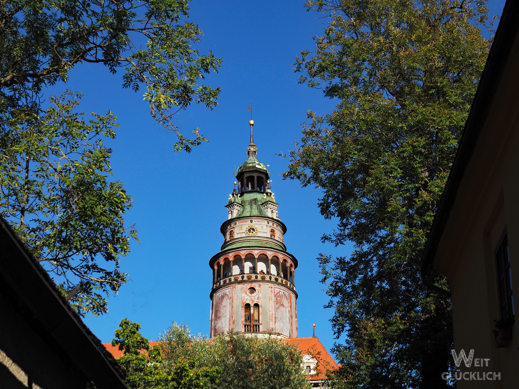 Krumau Tschechien Schlossturm Detail