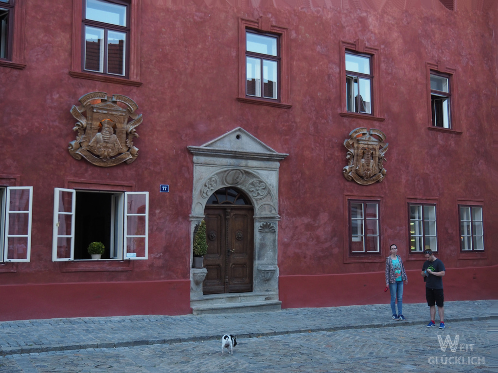Haeuserfassade Krumau Tschechien